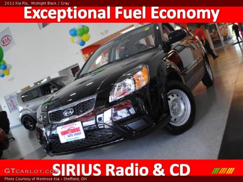 Midnight Black / Gray 2011 Kia Rio
