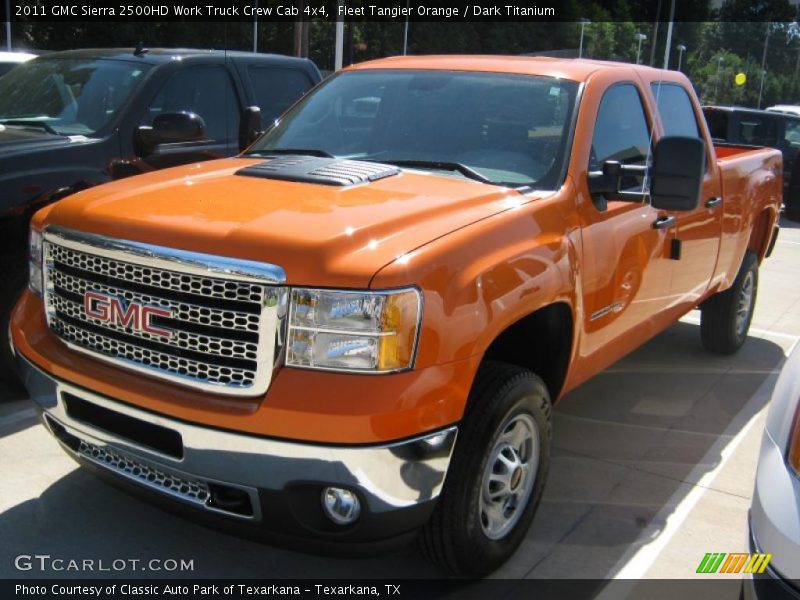 Fleet Tangier Orange / Dark Titanium 2011 GMC Sierra 2500HD Work Truck Crew Cab 4x4