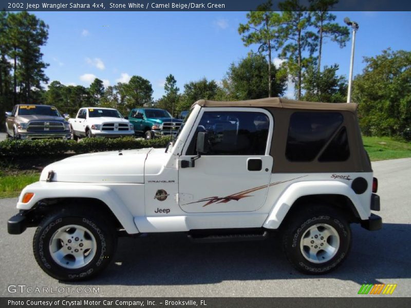 Stone White / Camel Beige/Dark Green 2002 Jeep Wrangler Sahara 4x4