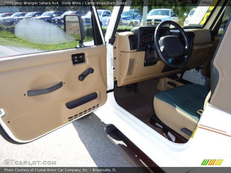 Stone White / Camel Beige/Dark Green 2002 Jeep Wrangler Sahara 4x4