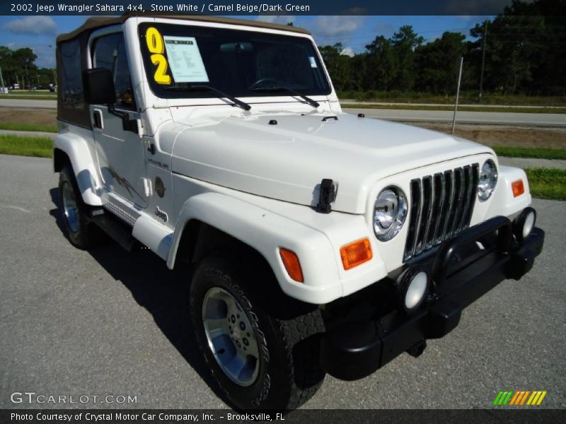 Stone White / Camel Beige/Dark Green 2002 Jeep Wrangler Sahara 4x4