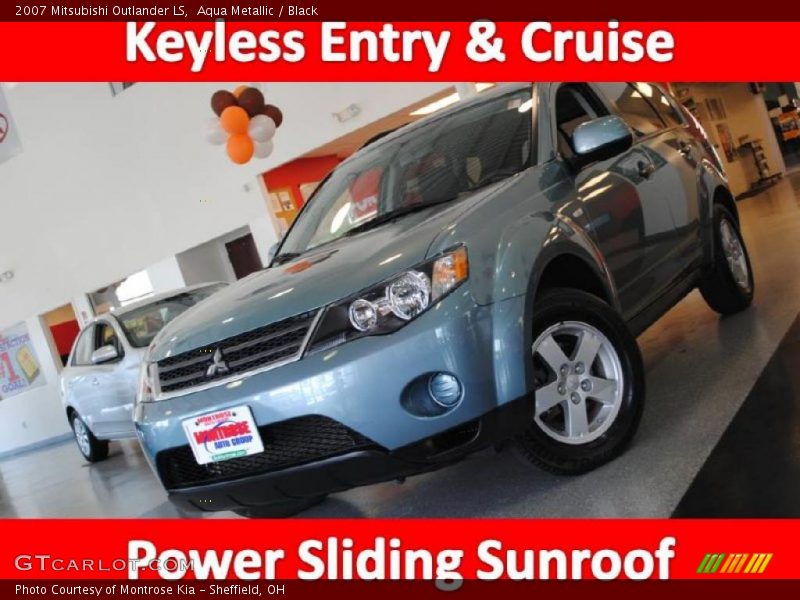Aqua Metallic / Black 2007 Mitsubishi Outlander LS