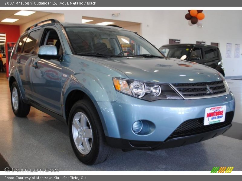 Aqua Metallic / Black 2007 Mitsubishi Outlander LS