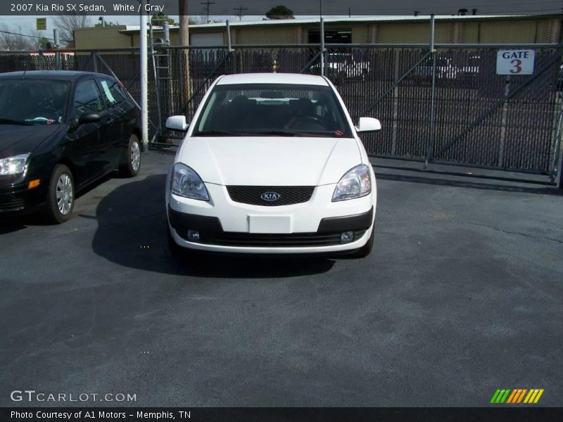 White / Gray 2007 Kia Rio SX Sedan