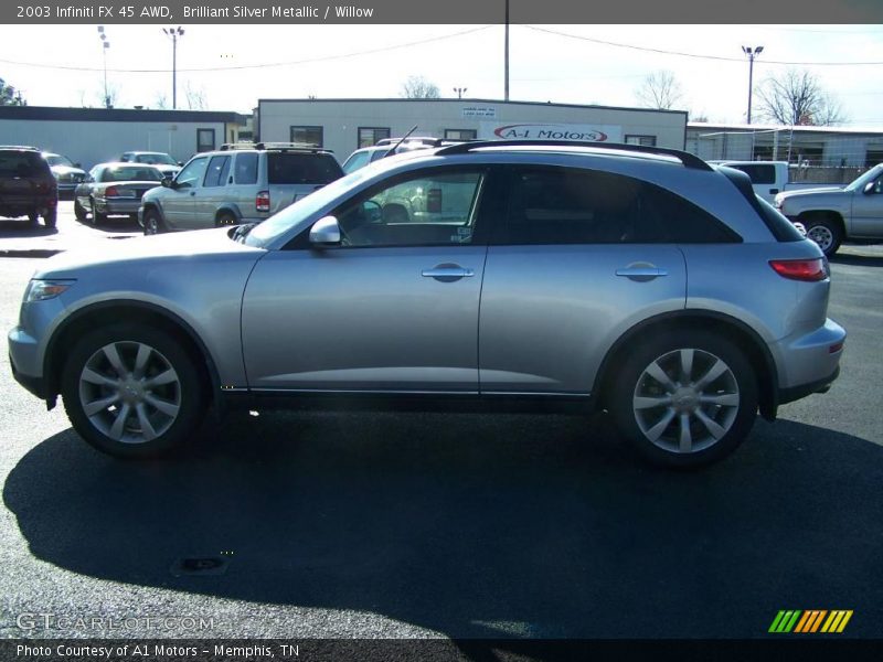 Brilliant Silver Metallic / Willow 2003 Infiniti FX 45 AWD