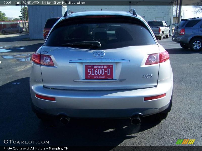 Brilliant Silver Metallic / Willow 2003 Infiniti FX 45 AWD