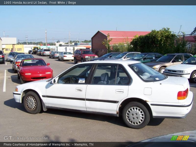 Frost White / Beige 1993 Honda Accord LX Sedan