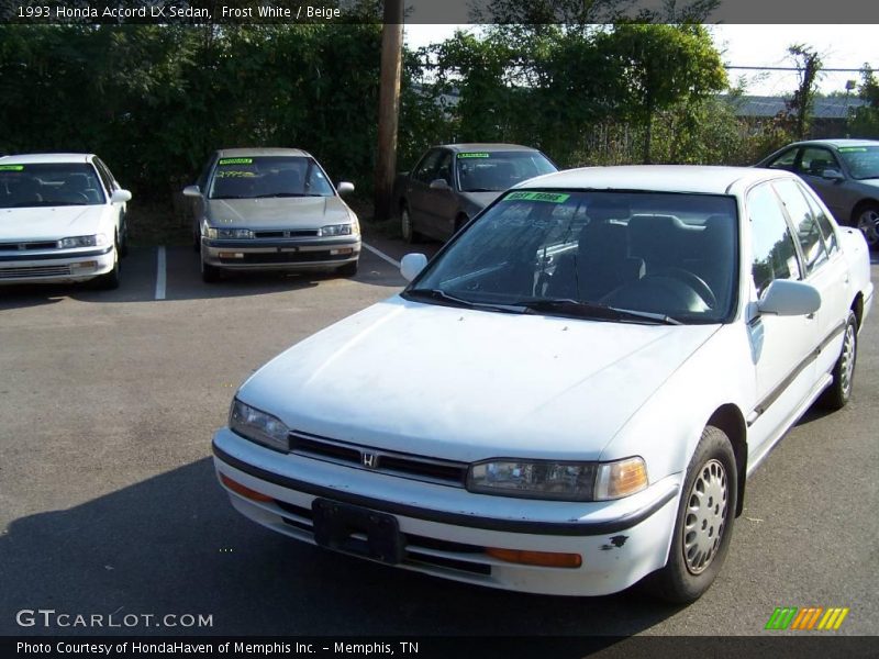 Frost White / Beige 1993 Honda Accord LX Sedan