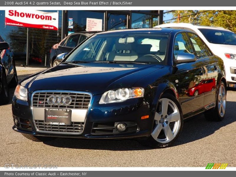 Deep Sea Blue Pearl Effect / Black/Silver 2008 Audi S4 4.2 quattro Sedan