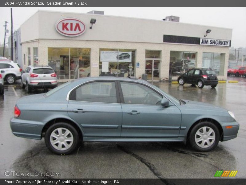 Celadon Green / Black 2004 Hyundai Sonata