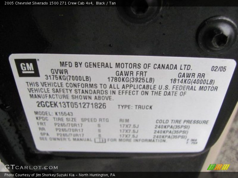 Black / Tan 2005 Chevrolet Silverado 1500 Z71 Crew Cab 4x4