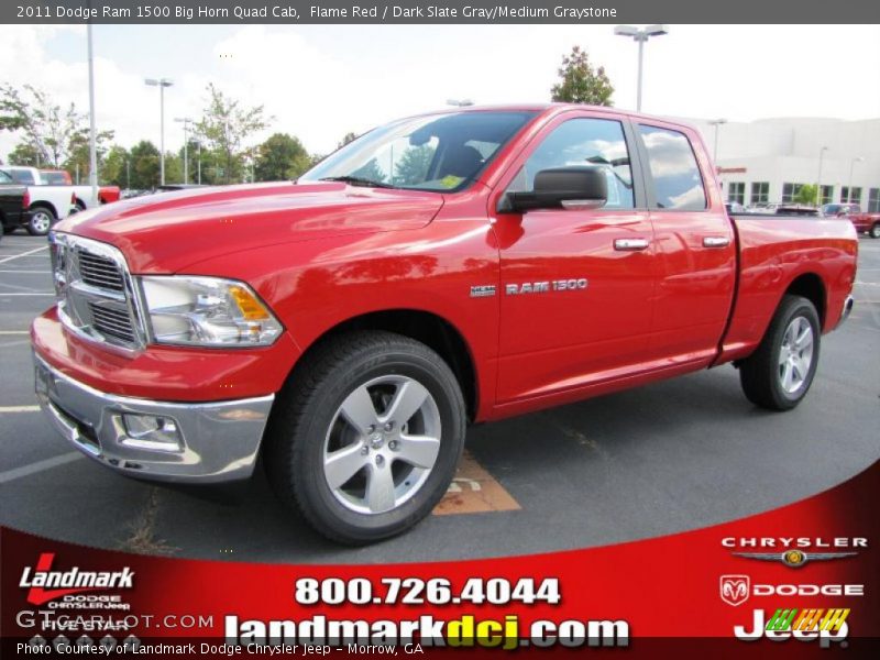 Flame Red / Dark Slate Gray/Medium Graystone 2011 Dodge Ram 1500 Big Horn Quad Cab