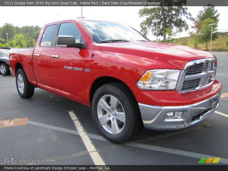 Flame Red / Dark Slate Gray/Medium Graystone 2011 Dodge Ram 1500 Big Horn Quad Cab