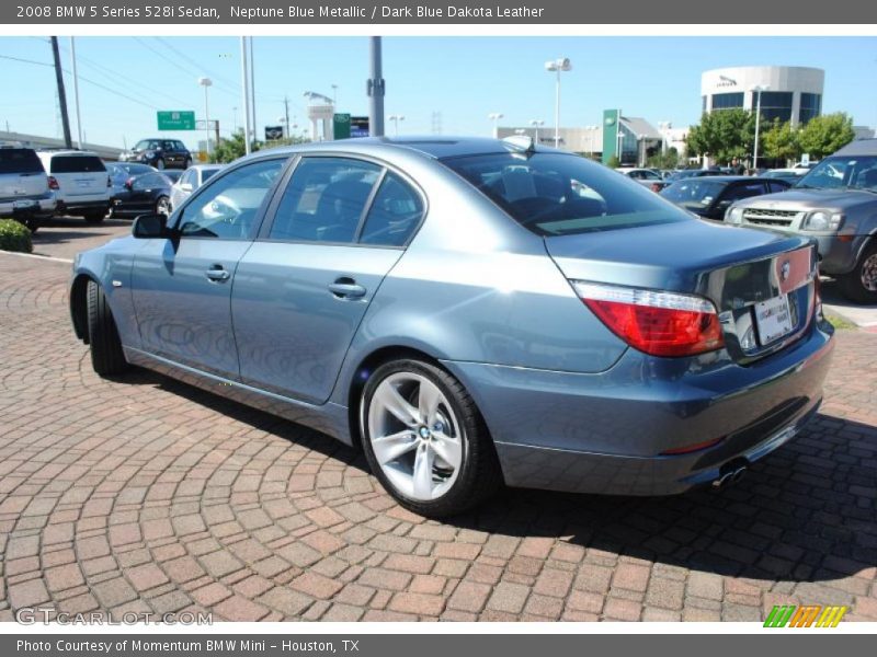 Neptune Blue Metallic / Dark Blue Dakota Leather 2008 BMW 5 Series 528i Sedan