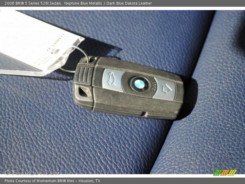 Neptune Blue Metallic / Dark Blue Dakota Leather 2008 BMW 5 Series 528i Sedan