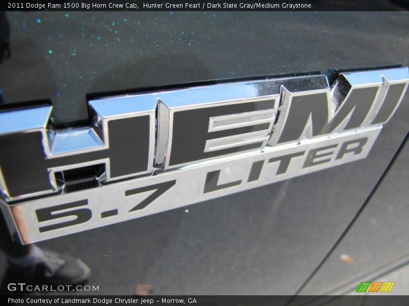 Hunter Green Pearl / Dark Slate Gray/Medium Graystone 2011 Dodge Ram 1500 Big Horn Crew Cab