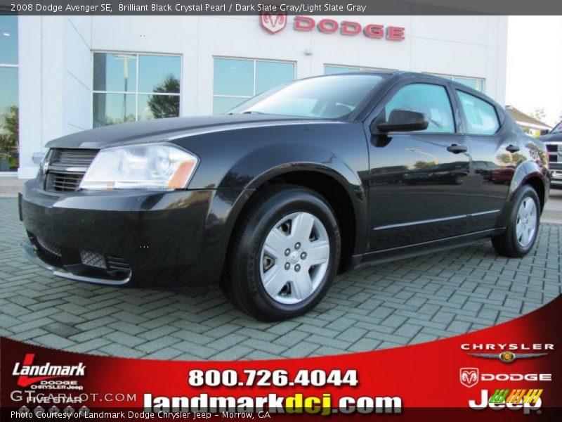 Brilliant Black Crystal Pearl / Dark Slate Gray/Light Slate Gray 2008 Dodge Avenger SE