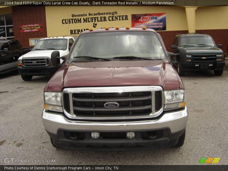 Dark Toreador Red Metallic / Medium Parchment 2004 Ford F350 Super Duty Lariat Crew Cab Dually