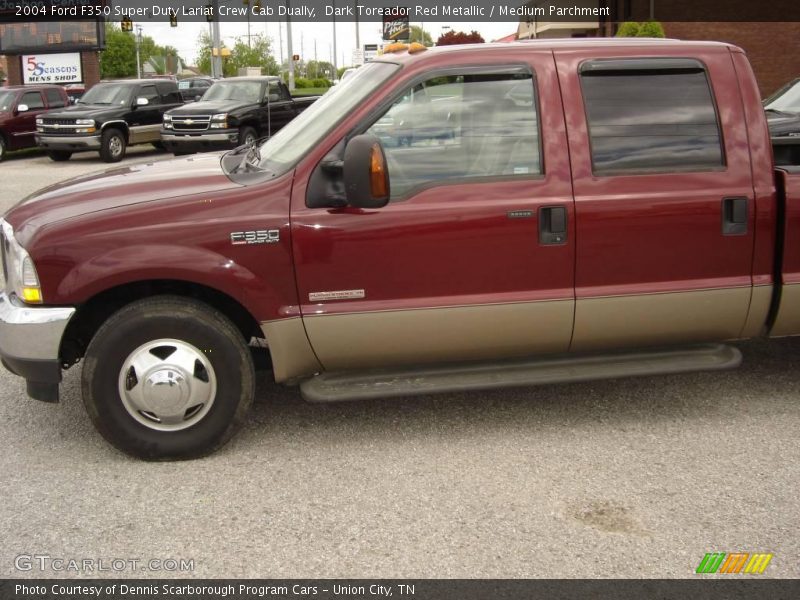 Dark Toreador Red Metallic / Medium Parchment 2004 Ford F350 Super Duty Lariat Crew Cab Dually