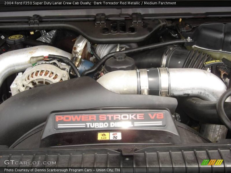 Dark Toreador Red Metallic / Medium Parchment 2004 Ford F350 Super Duty Lariat Crew Cab Dually