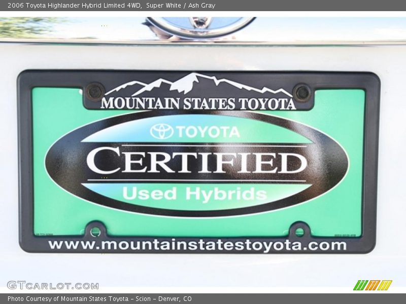 Super White / Ash Gray 2006 Toyota Highlander Hybrid Limited 4WD