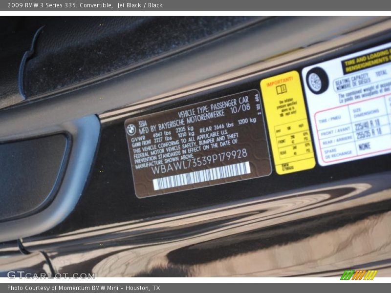 Jet Black / Black 2009 BMW 3 Series 335i Convertible