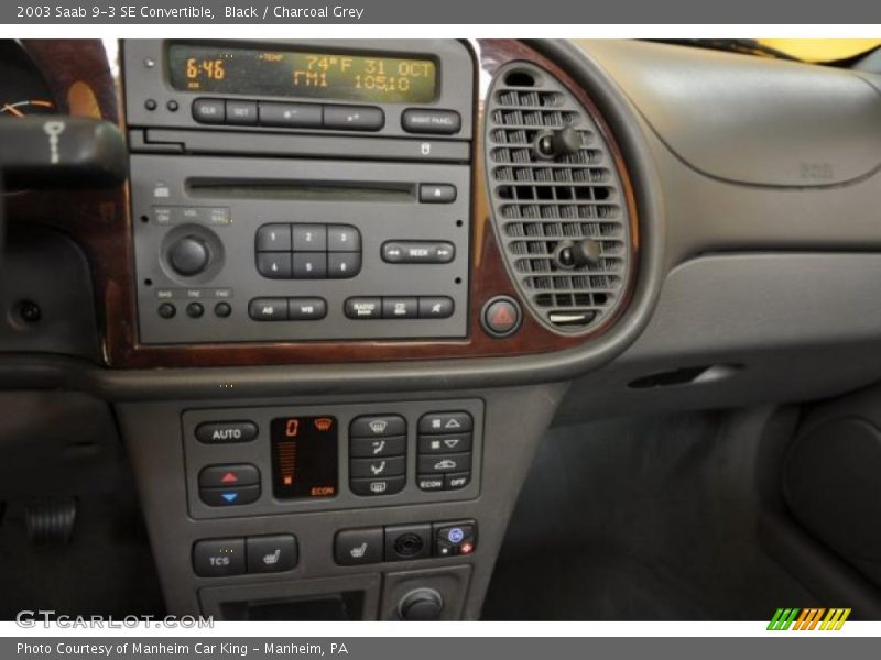 Black / Charcoal Grey 2003 Saab 9-3 SE Convertible