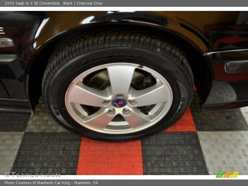 Black / Charcoal Grey 2003 Saab 9-3 SE Convertible