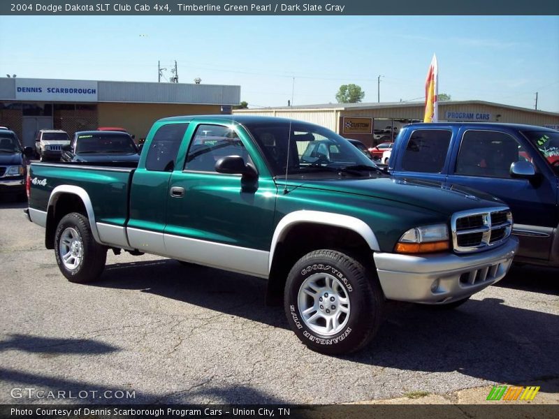 Timberline Green Pearl / Dark Slate Gray 2004 Dodge Dakota SLT Club Cab 4x4