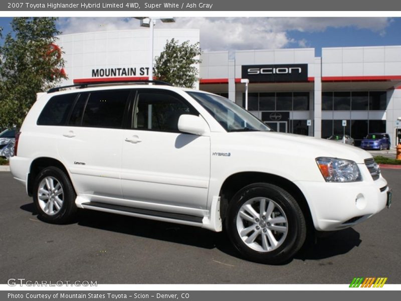 Super White / Ash Gray 2007 Toyota Highlander Hybrid Limited 4WD