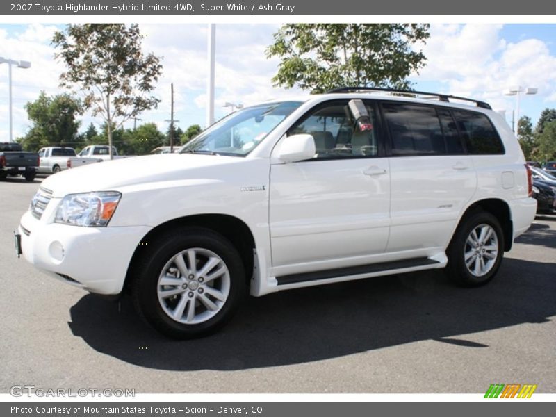 Super White / Ash Gray 2007 Toyota Highlander Hybrid Limited 4WD