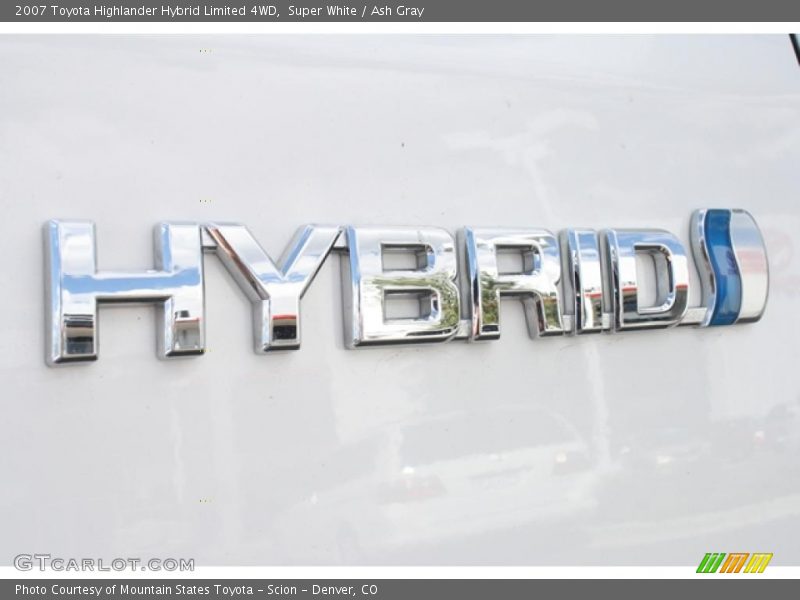 Super White / Ash Gray 2007 Toyota Highlander Hybrid Limited 4WD