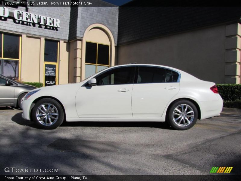 Ivory Pearl / Stone Gray 2007 Infiniti G 35 Sedan