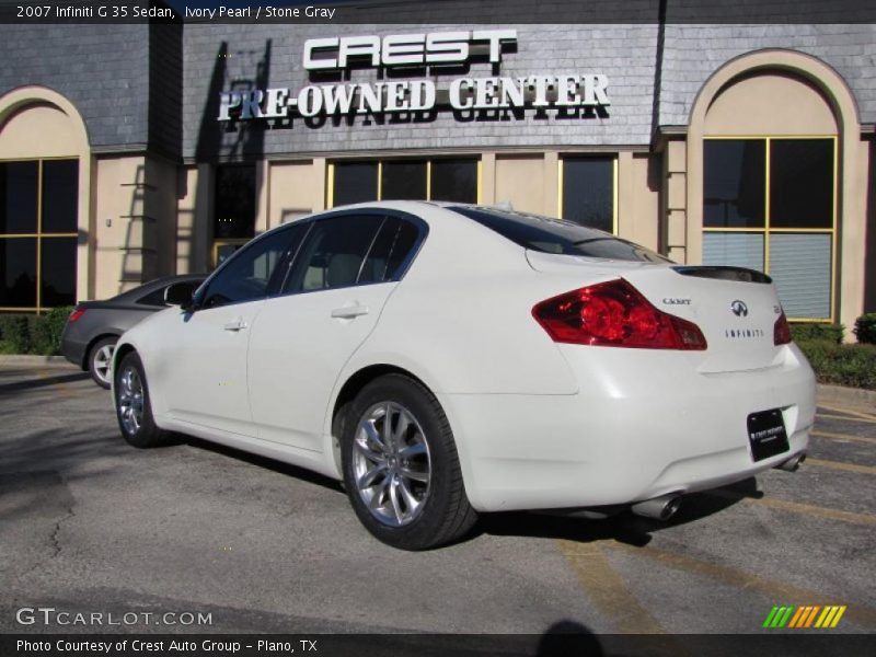 Ivory Pearl / Stone Gray 2007 Infiniti G 35 Sedan