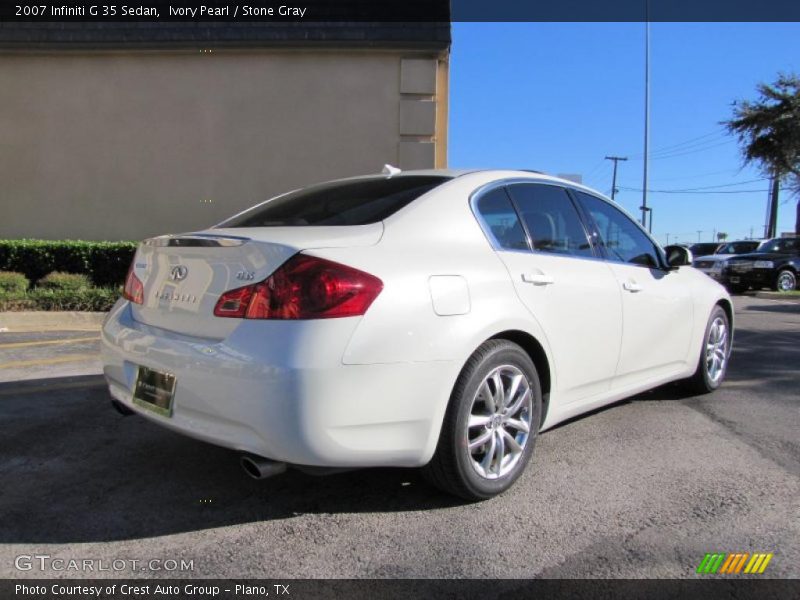 Ivory Pearl / Stone Gray 2007 Infiniti G 35 Sedan