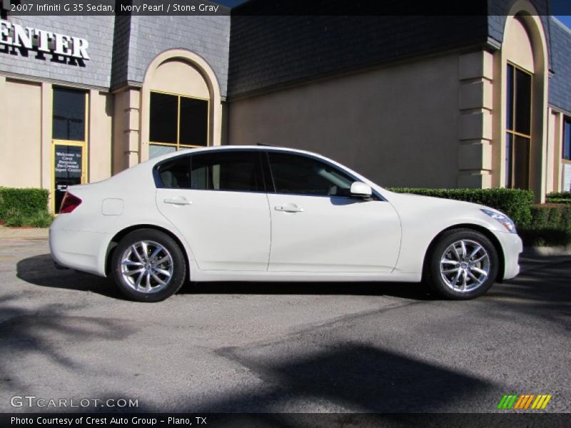 Ivory Pearl / Stone Gray 2007 Infiniti G 35 Sedan