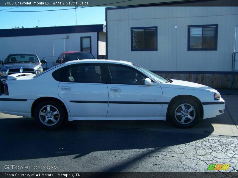 White / Neutral Beige 2003 Chevrolet Impala LS