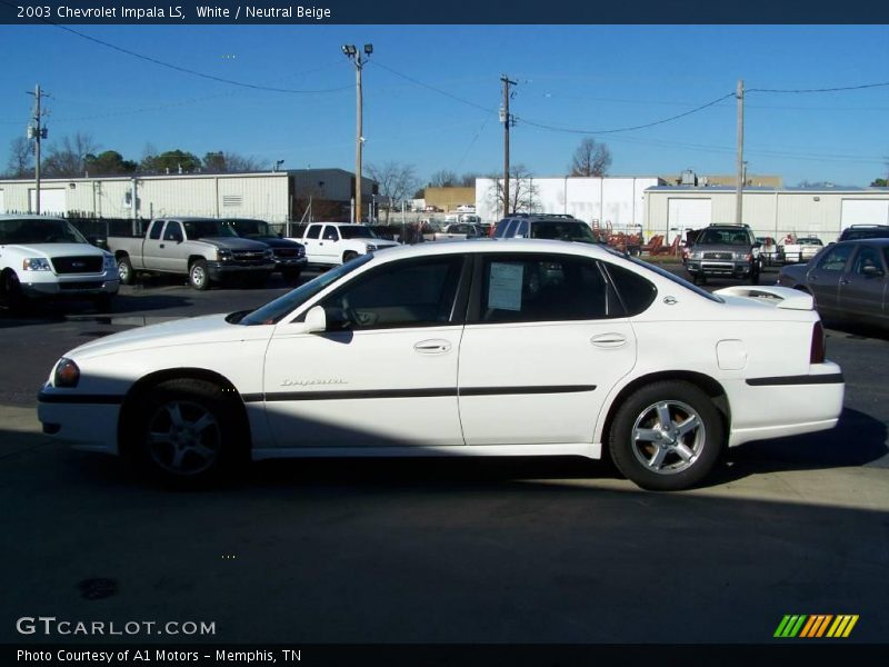 White / Neutral Beige 2003 Chevrolet Impala LS