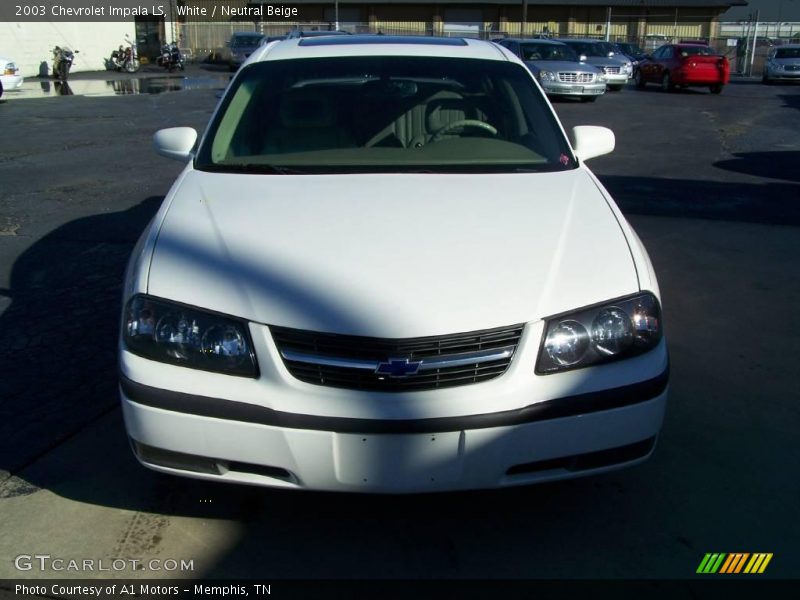 White / Neutral Beige 2003 Chevrolet Impala LS
