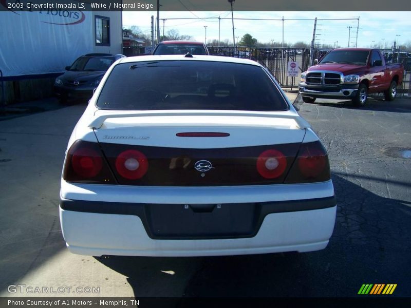 White / Neutral Beige 2003 Chevrolet Impala LS