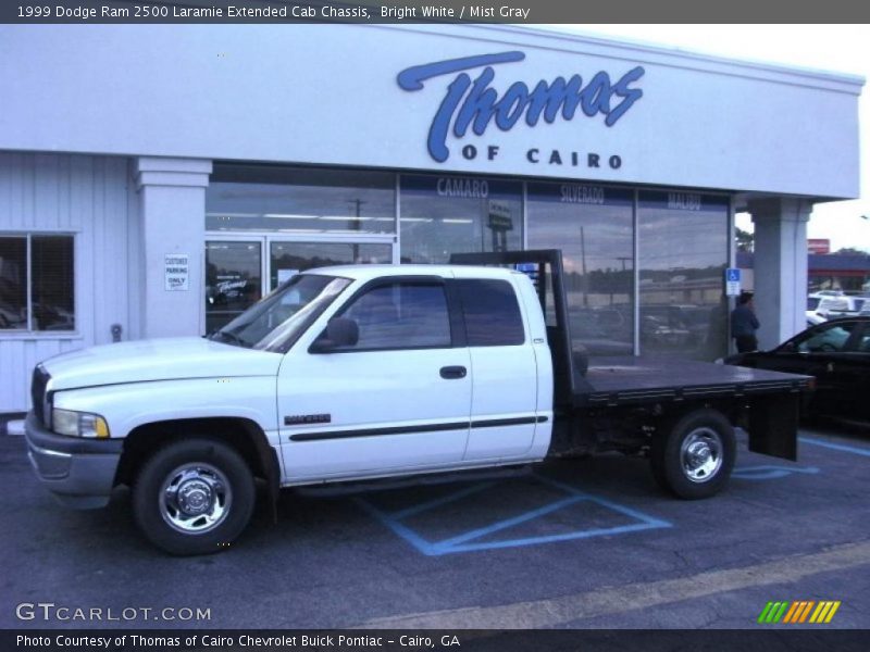 Bright White / Mist Gray 1999 Dodge Ram 2500 Laramie Extended Cab Chassis
