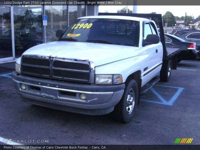 Bright White / Mist Gray 1999 Dodge Ram 2500 Laramie Extended Cab Chassis