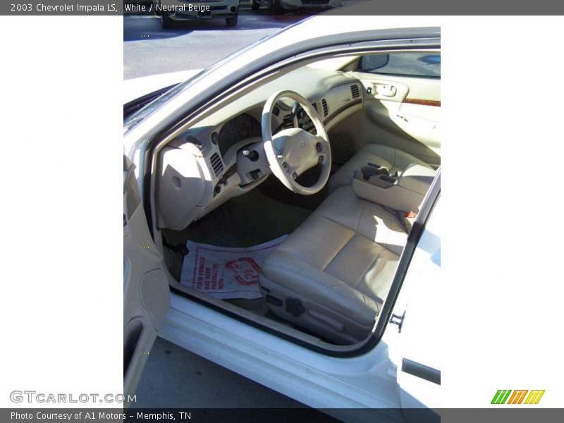 White / Neutral Beige 2003 Chevrolet Impala LS