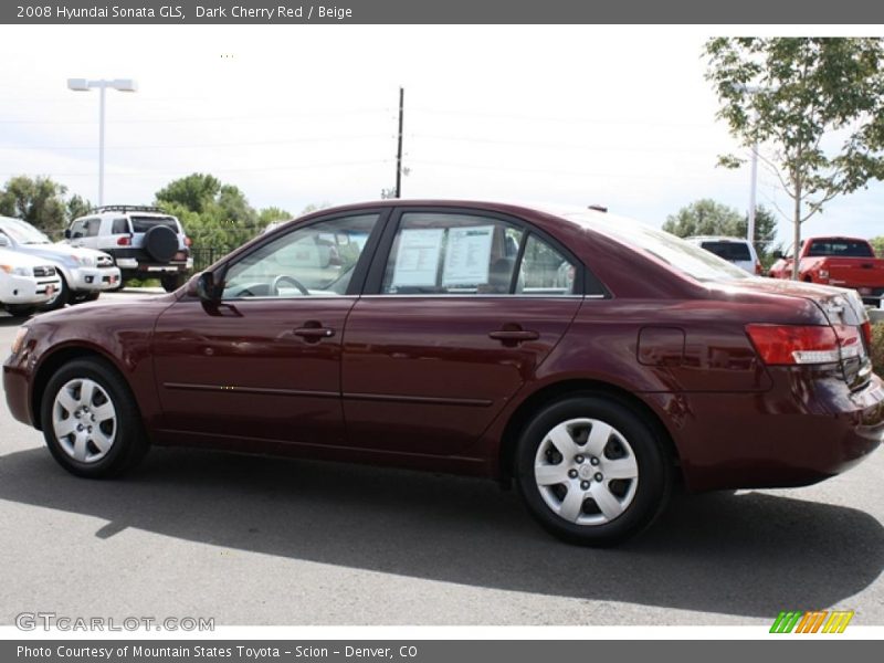 Dark Cherry Red / Beige 2008 Hyundai Sonata GLS