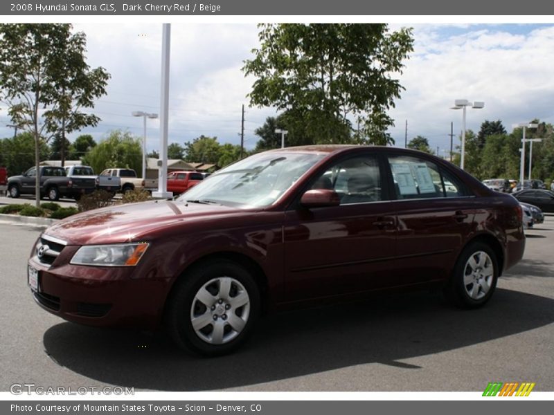 Dark Cherry Red / Beige 2008 Hyundai Sonata GLS
