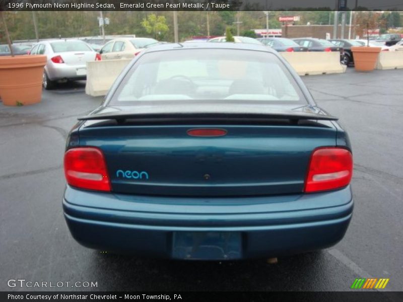 Emerald Green Pearl Metallic / Taupe 1996 Plymouth Neon Highline Sedan