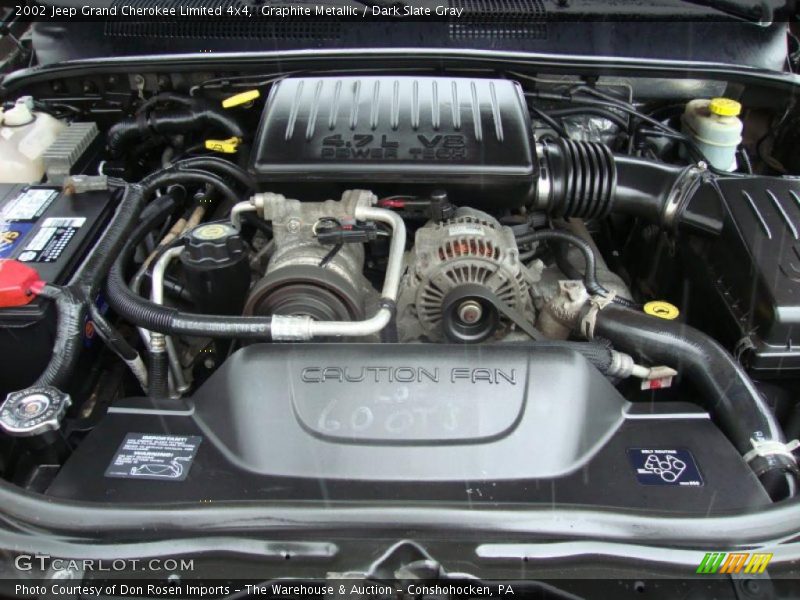  2002 Grand Cherokee Limited 4x4 Engine - 4.7 Liter SOHC 16-Valve V8