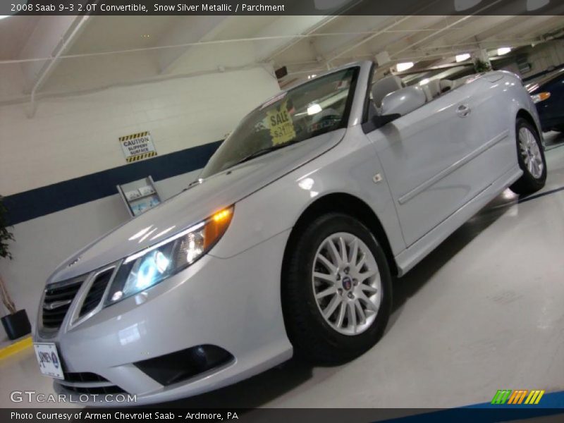 Snow Silver Metallic / Parchment 2008 Saab 9-3 2.0T Convertible