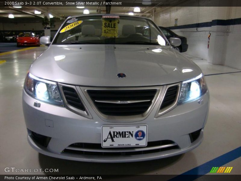 Snow Silver Metallic / Parchment 2008 Saab 9-3 2.0T Convertible