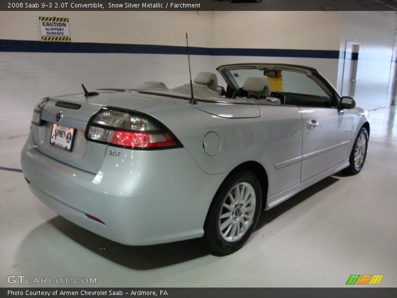 Snow Silver Metallic / Parchment 2008 Saab 9-3 2.0T Convertible